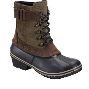 SOREL Winter Fancy Lace II Boots Khaki/Brown Size9